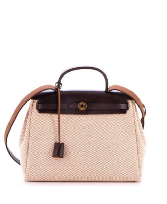 Pre-Owned Hermes 31 Herbag Zip Criss Viking Toile and Leather