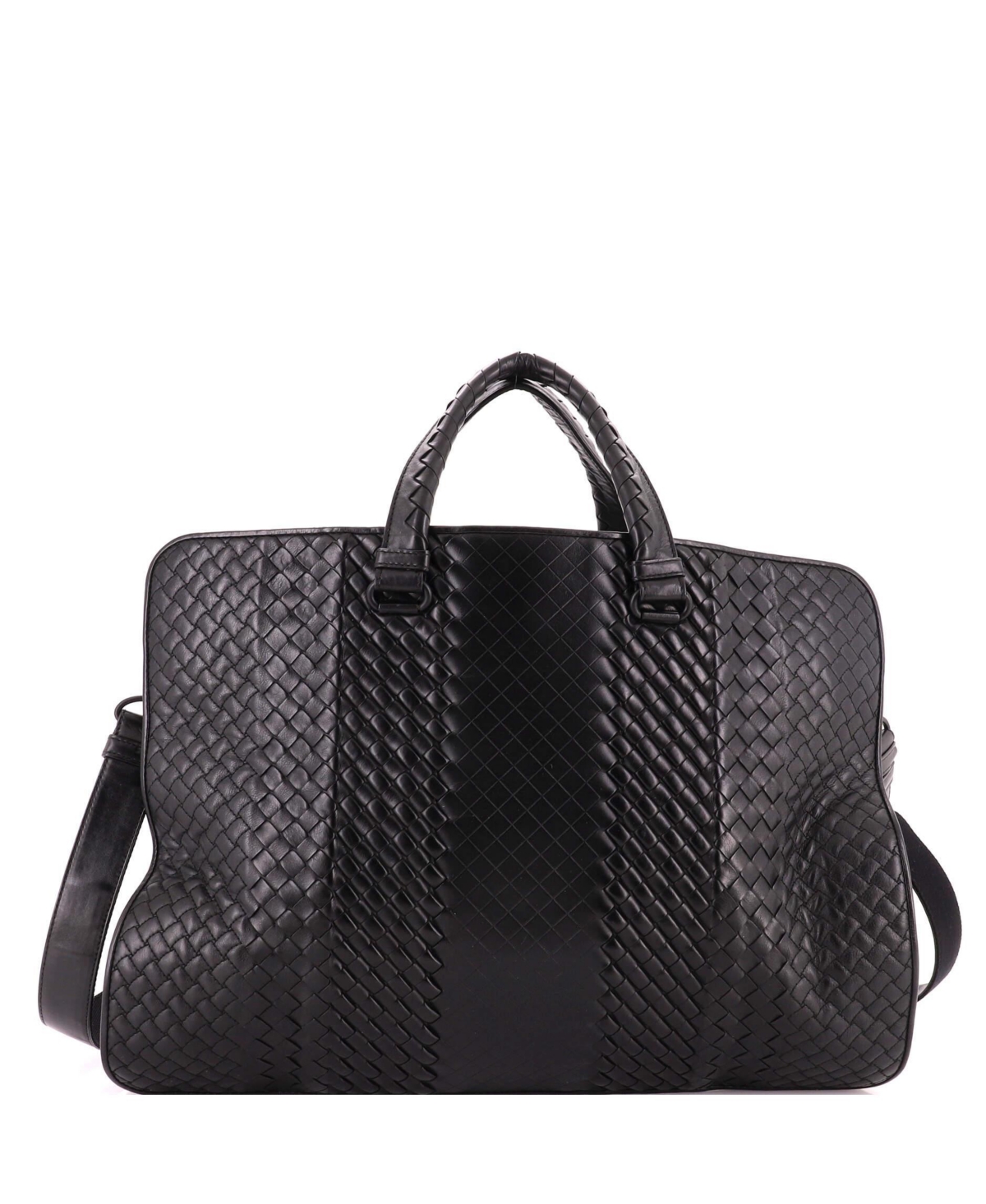 Pre-Owned Bottega Veneta Club Fume Intrecciato Laptop-Compatible Briefcase