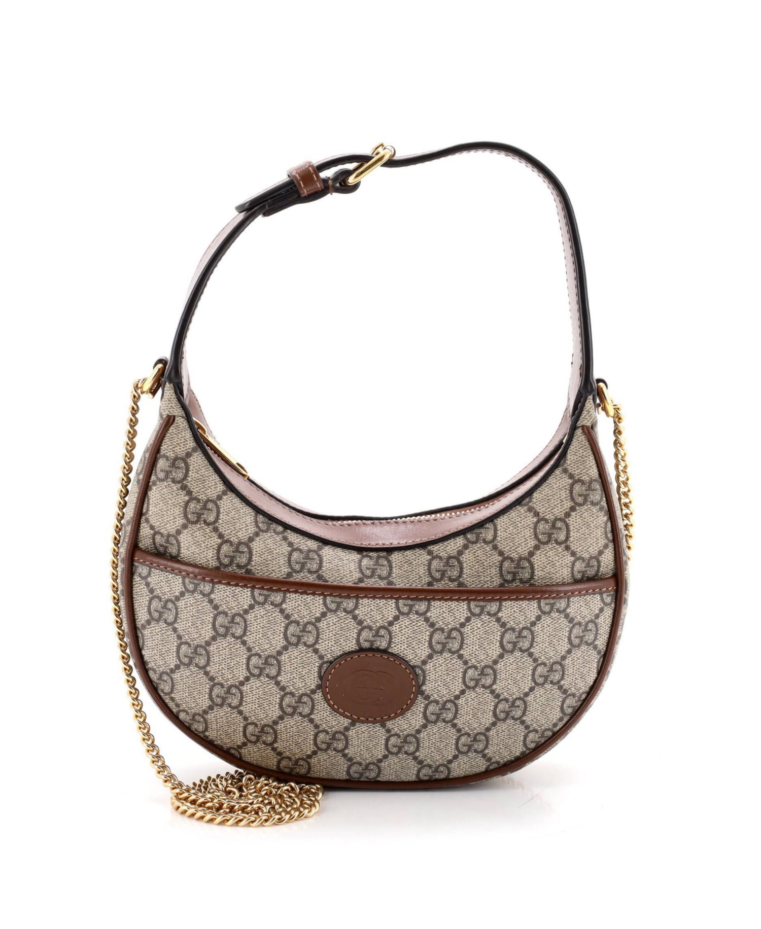 Mini Interlocking G Patch Half Moon Hobo GG Coated Canvas
