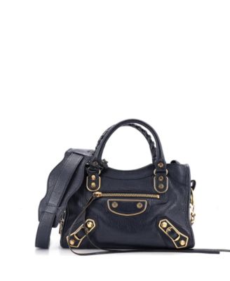 Mini City Classic Metallic Edge Bag Leather