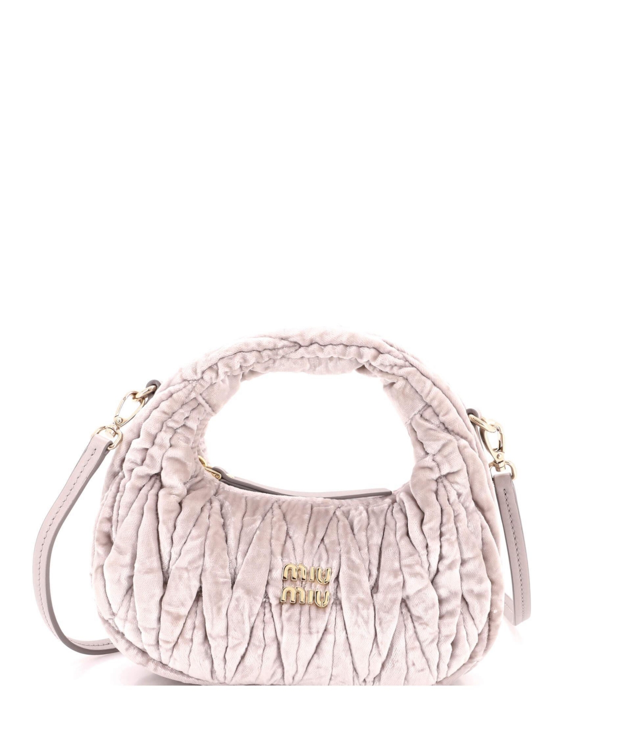 Pre-Owned Miu Miu Mini Wander Hobo Matelasse Velvet
