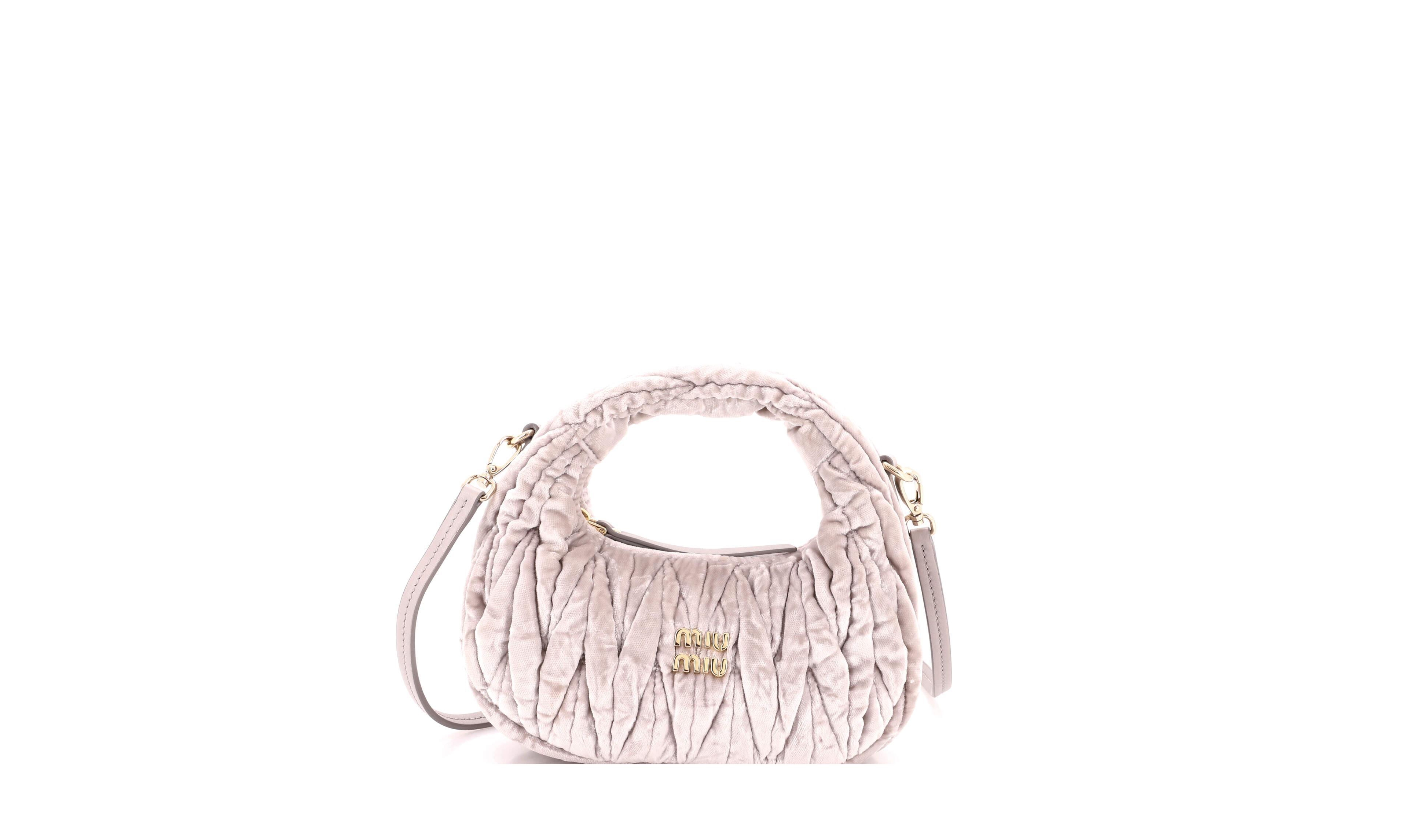 Pre-Owned Miu Miu Mini Wander Hobo Matelasse Velvet
