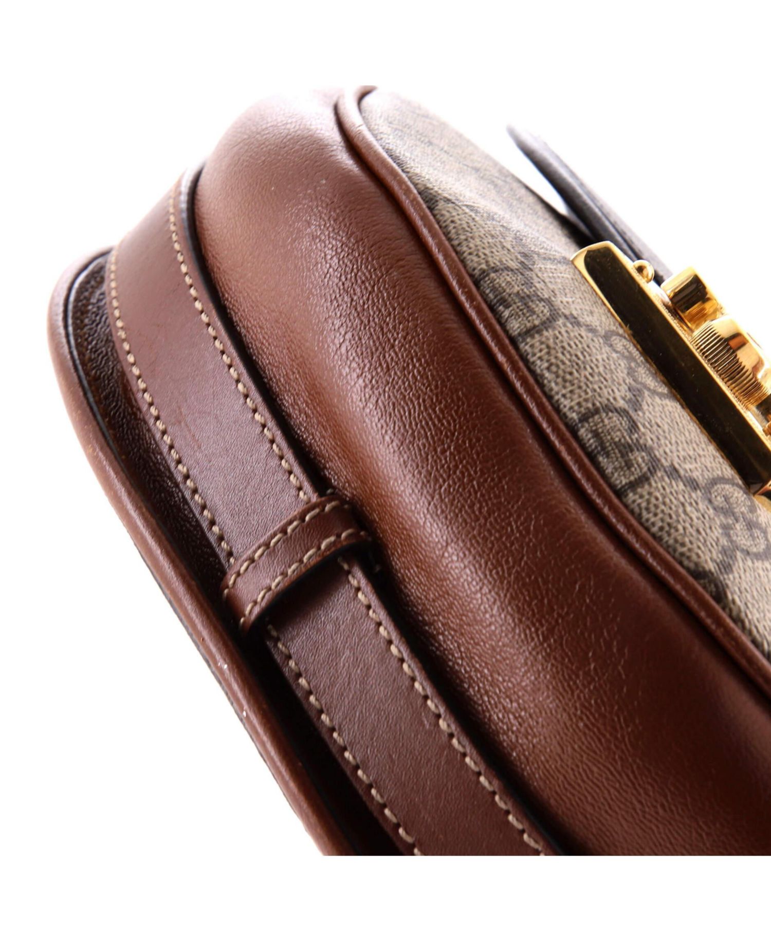 Padlock Saddle GG Coated Canvas and Leather Shoulder Bag