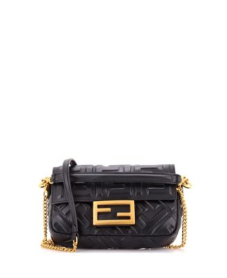 Mini Baguette NM Bag Zucca Embossed Leather
