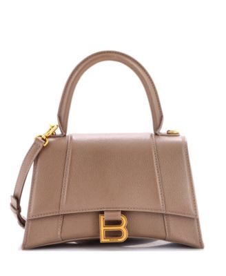 Small Hourglass Top Handle Bag Leather