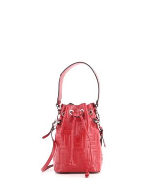 Mon Tresor Mini Embossed Zucca Leather Bucket Bag