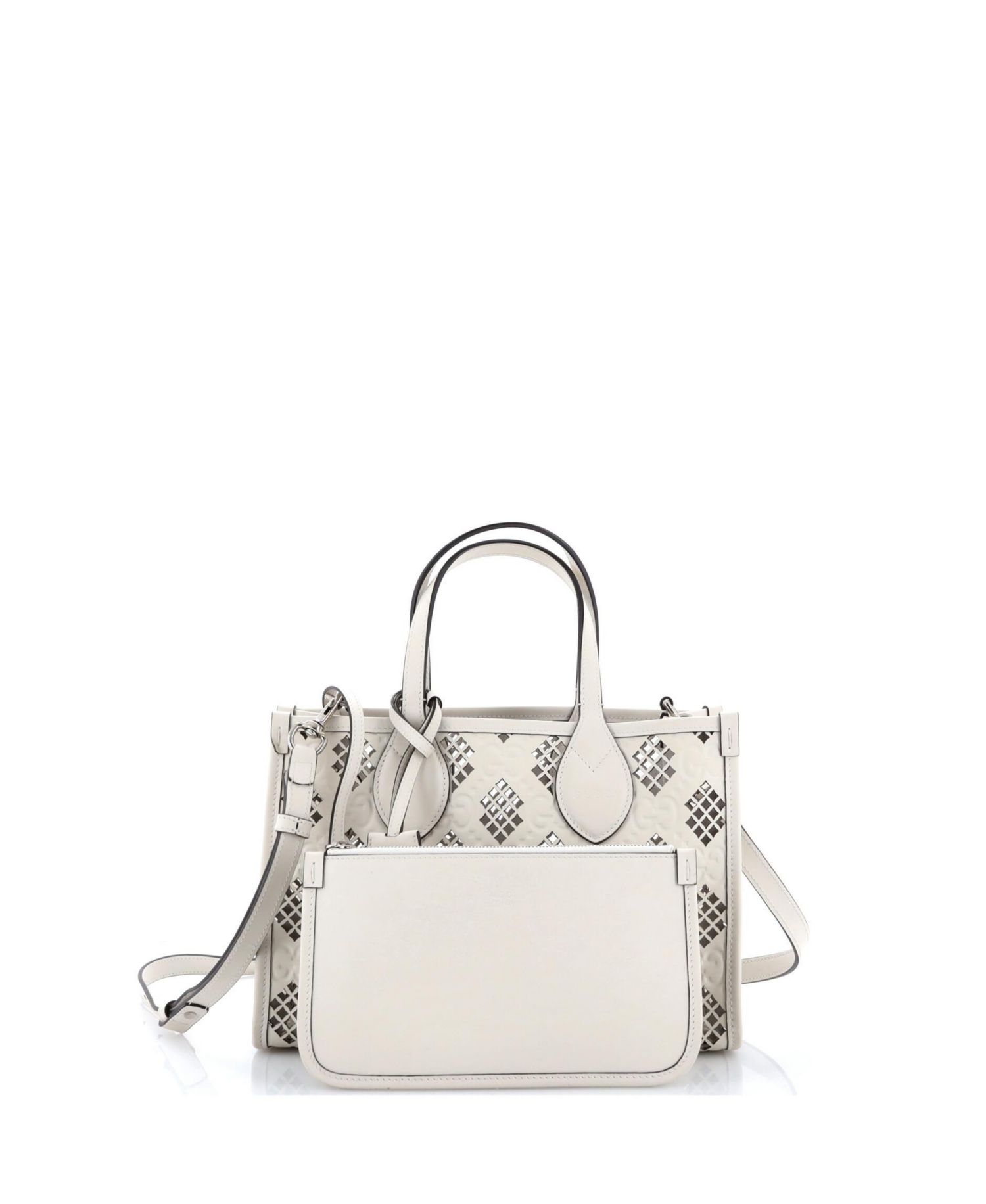 Small Convertible Tote GG Debossed Laser Cut Leather