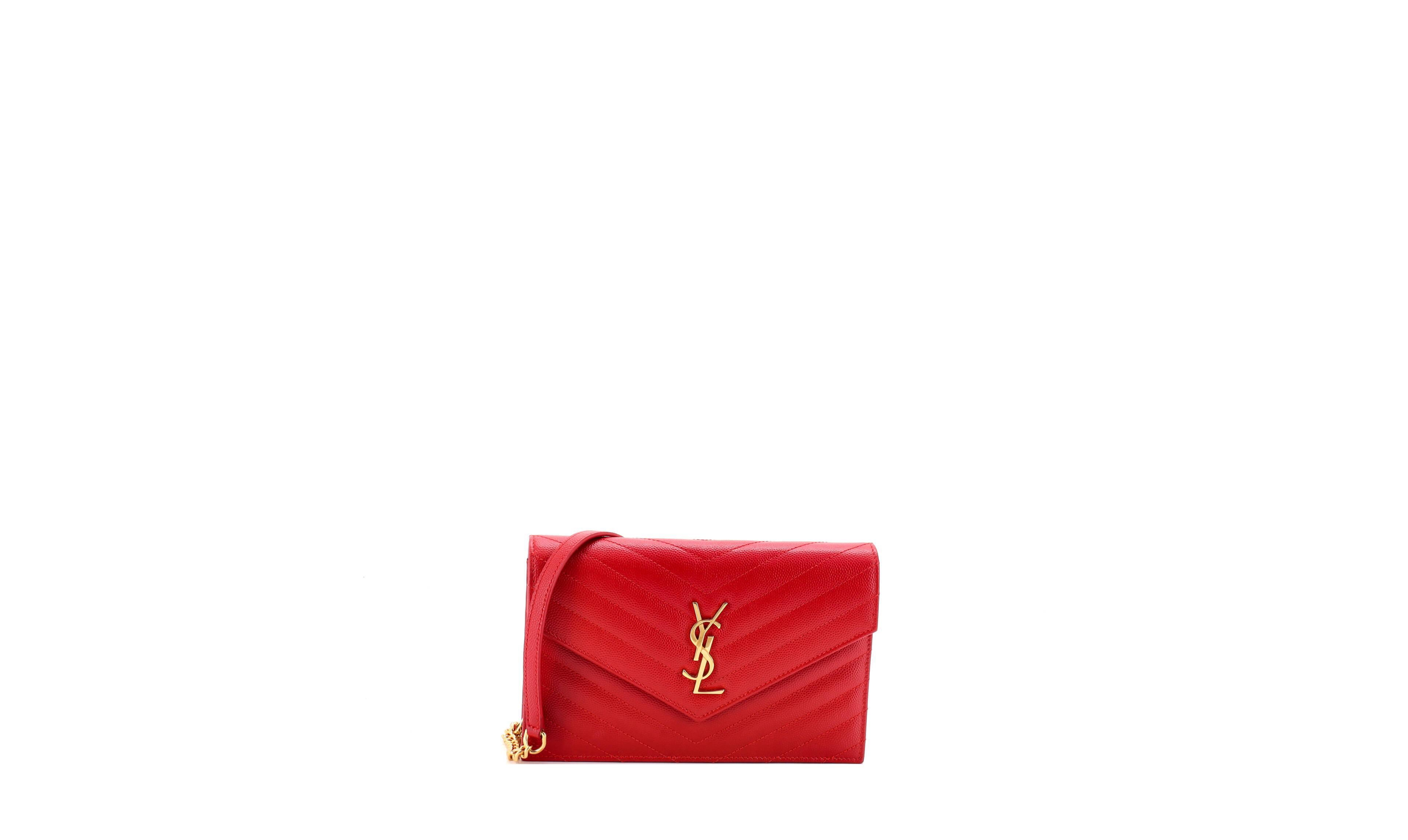 Pre-Owned Saint Laurent Small Classic Monogram Wallet on Chain