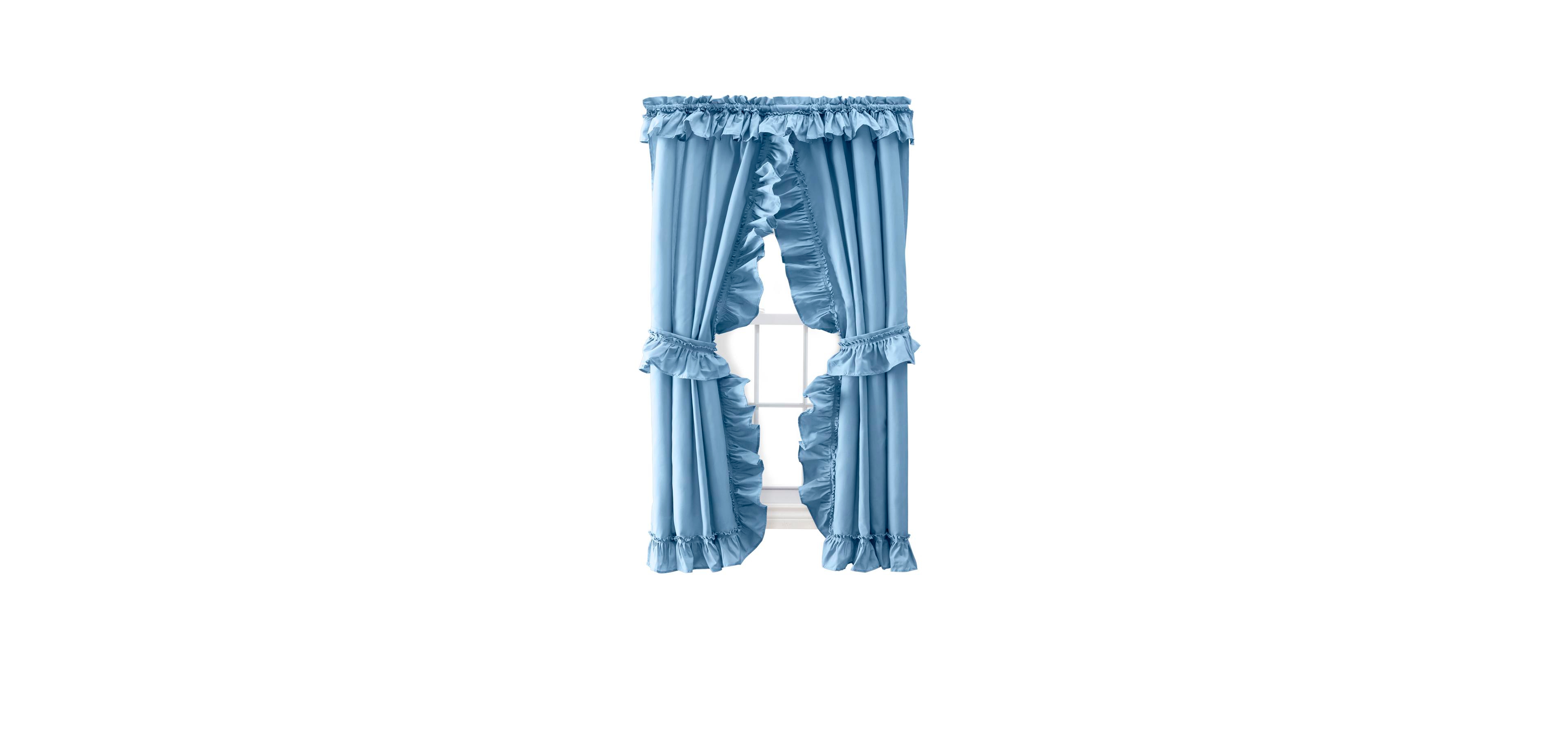 Ellis Curtain 70 Percentage Polyester 30 Percentage Cotton Stacey Ruffled Prscilla Curtain Panel Pairs with Tiebacks Slate