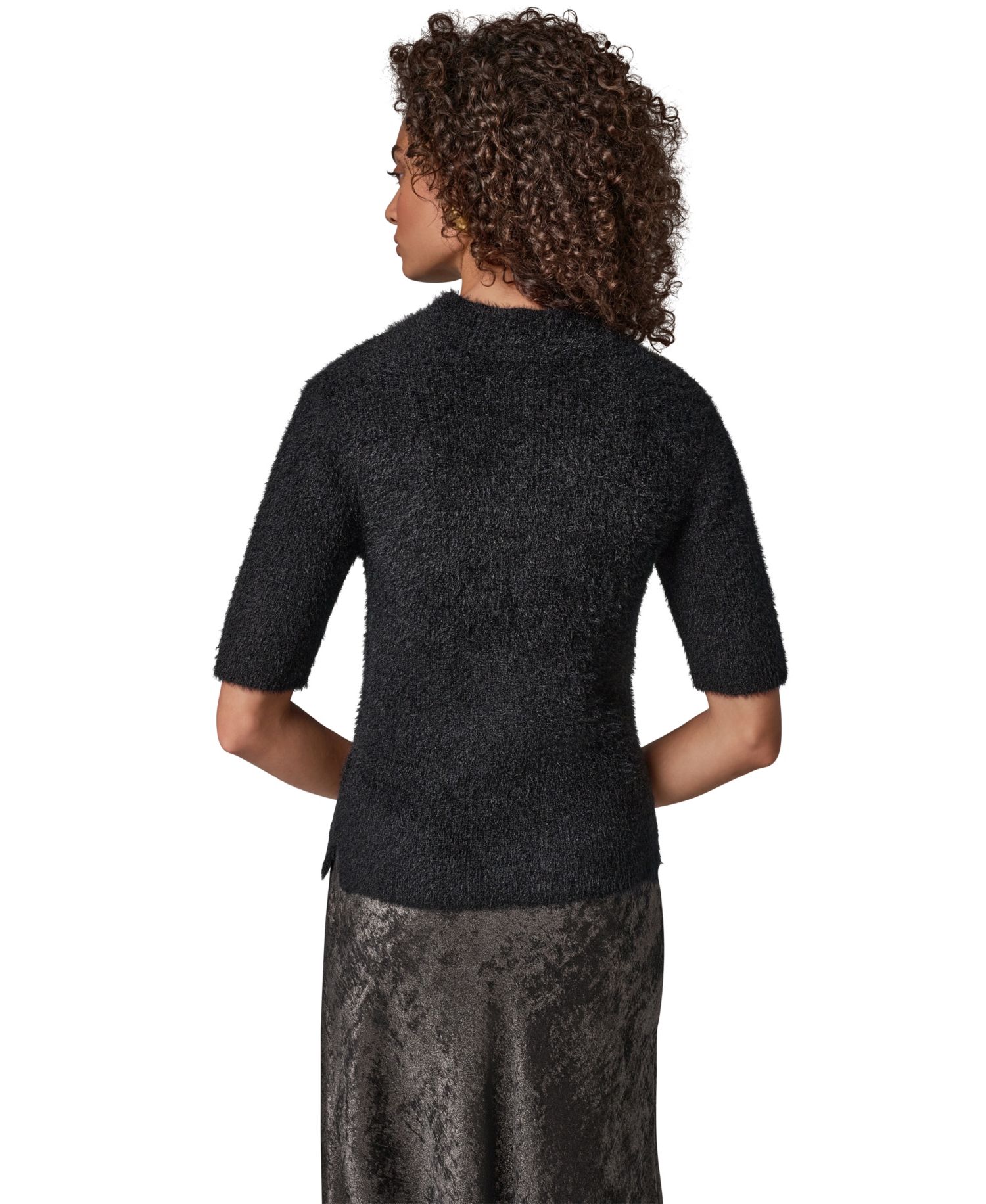 Women's Short-Sleeve Mock Neck Sweater