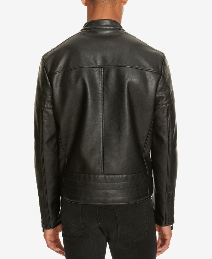 Kenneth Cole New York Kenneth Cole.Faux Leather Moto Jacket - Macy's
