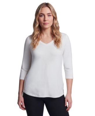 Plus Size Signature 3/4-Sleeve V-Neck T-Shirt