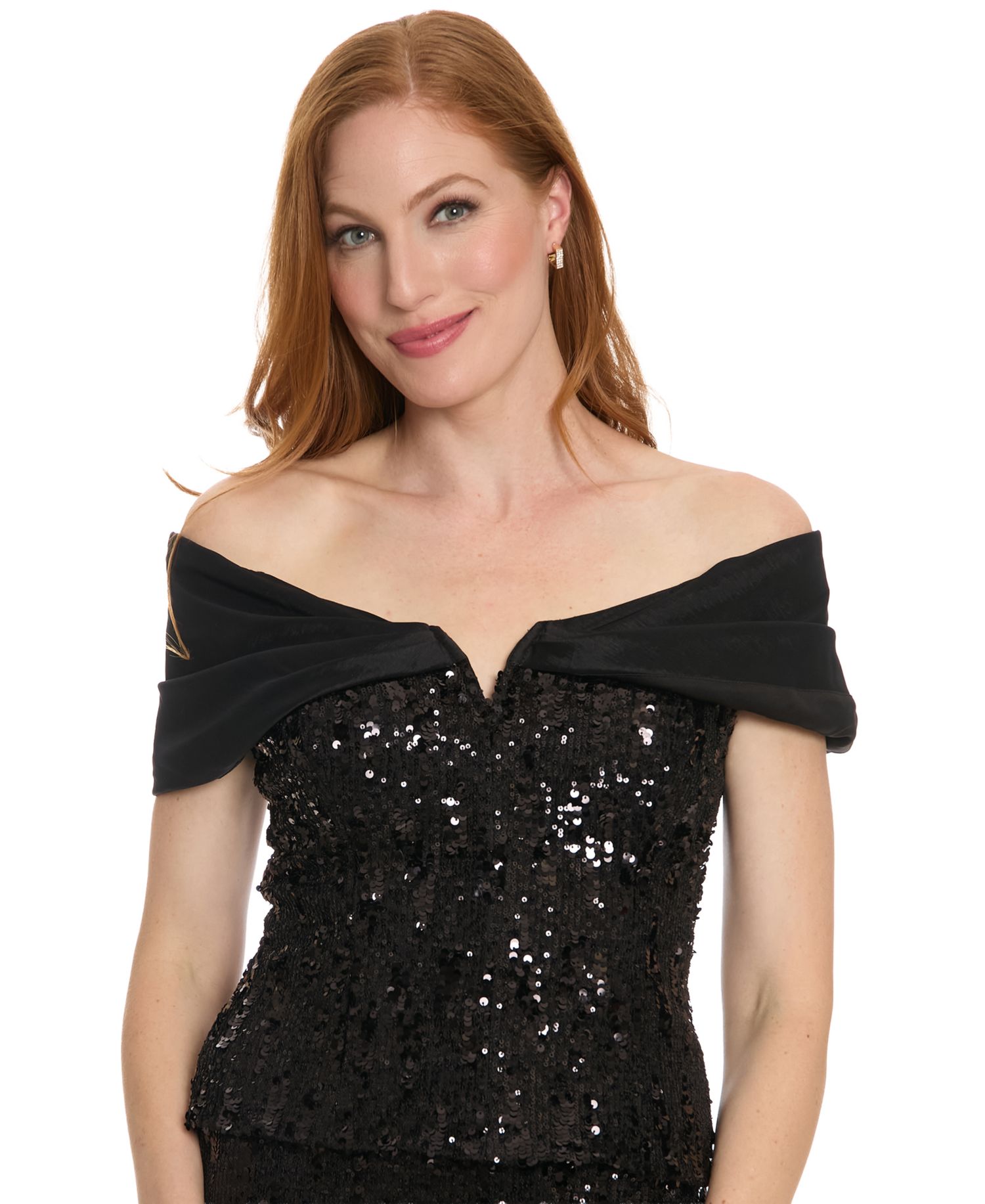Women's Off The Shoulder Sequin Crop Top