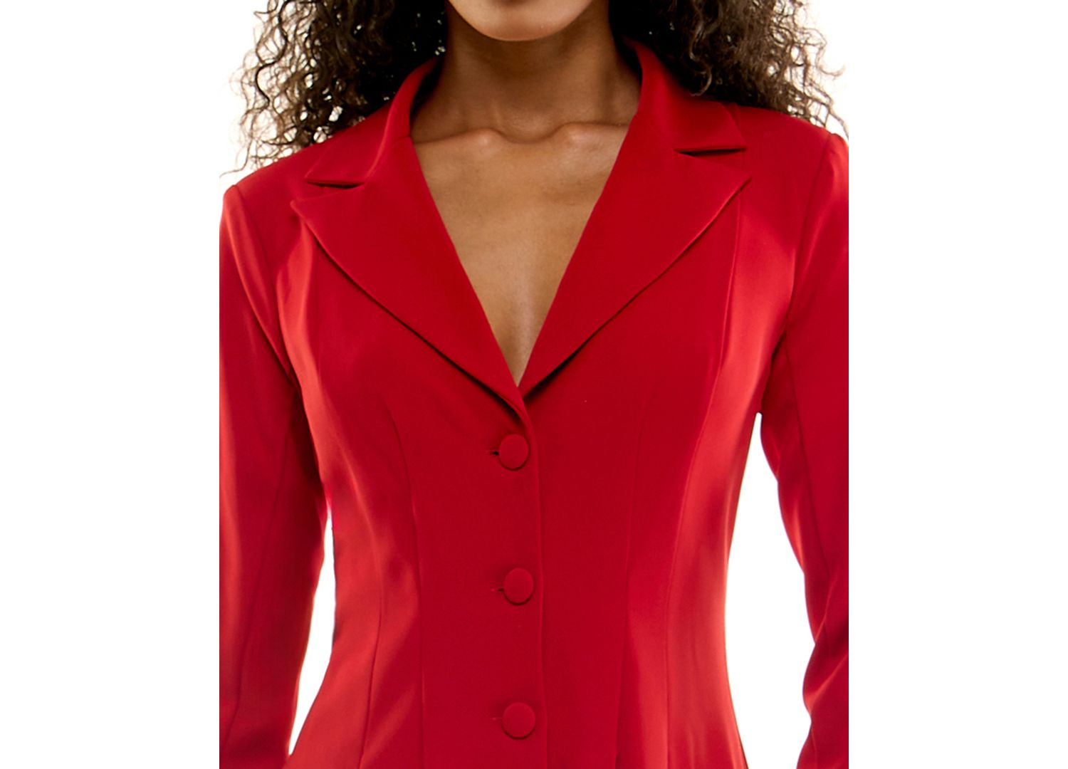 Juniors' Collared Long Sleeve Suit Jacket Dress