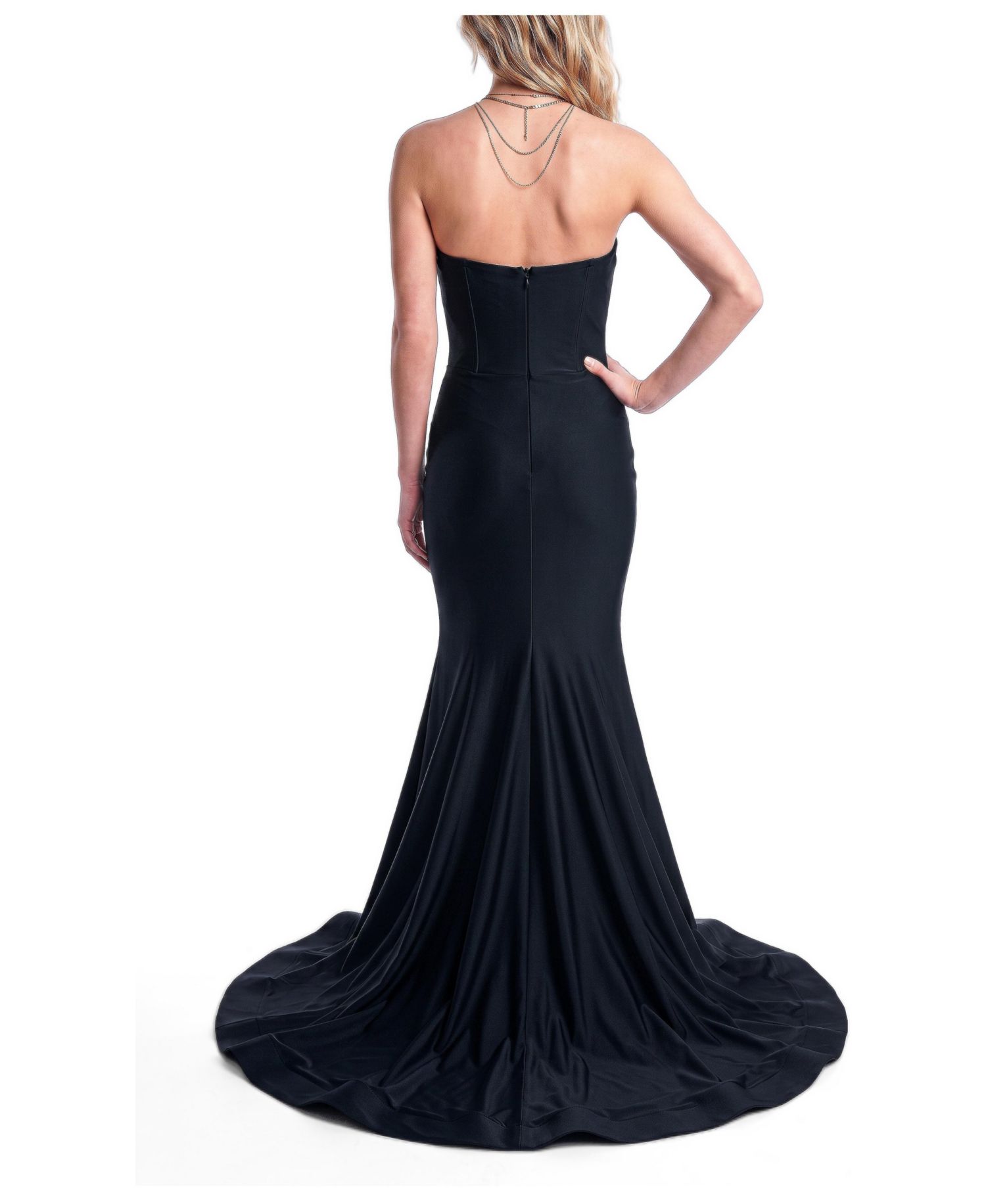 Women's Strapless Mermaid Satin Evening Gown