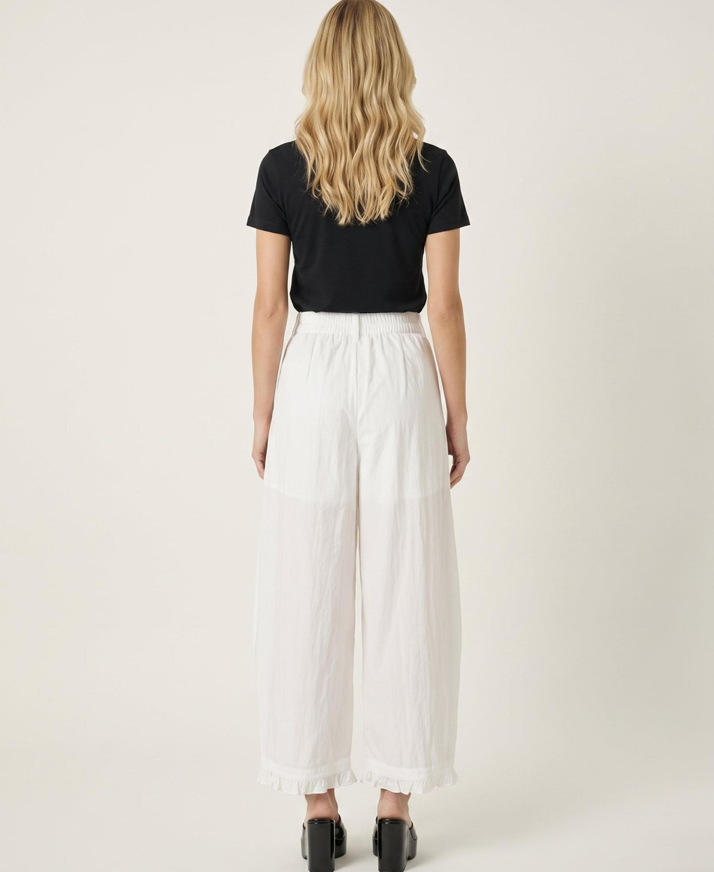 Женские брюки Modenaire High-Rise Wide-Leg Pleated, цвет: Белый — фото 6