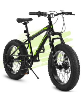 20 Inch Mountain Bike High Carbon Steel with Disc Brakes and Front Suspension, Ages 8-10 Years
