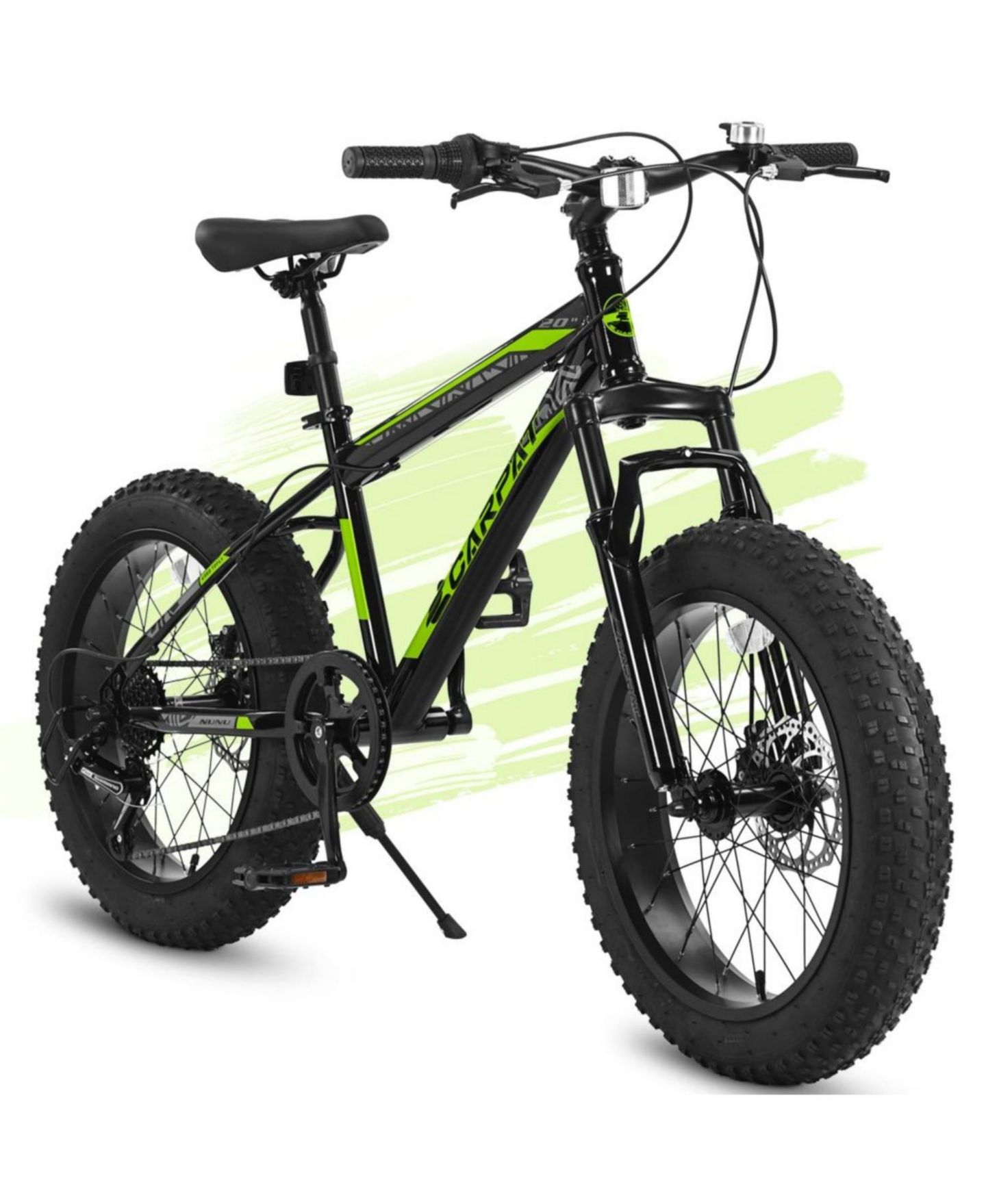 Детская игрушка ECHTPeak 20 Inch Mountain Bike High Carbon Steel with Disc Brakes and Front Suspension, Ages 8-10 Years, цвет: Зелёный — фото 1