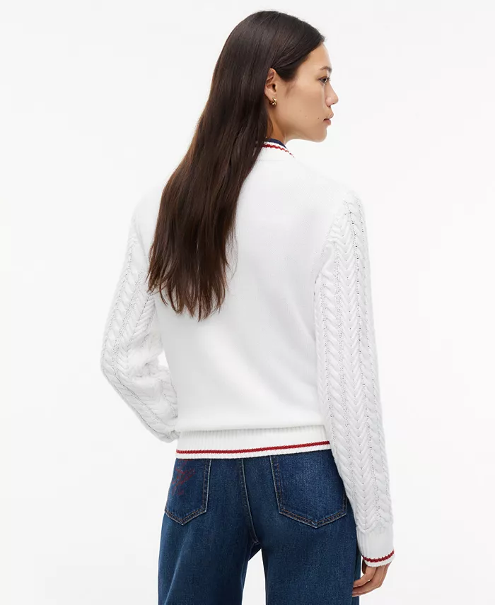 Women's Cable-Knit V-Neck Sweater - thumbnail 5