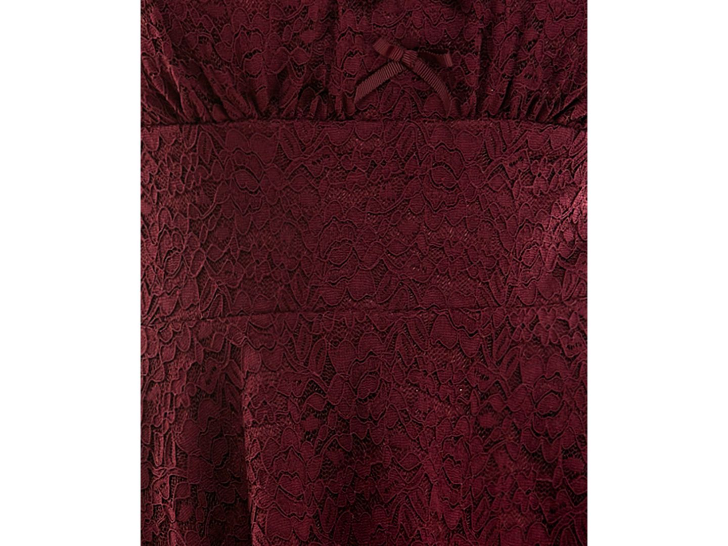Женское платье City Studios Juniors' Square Neck Lace Bow Detail Fit & Flare, цвет: Винный — фото 6