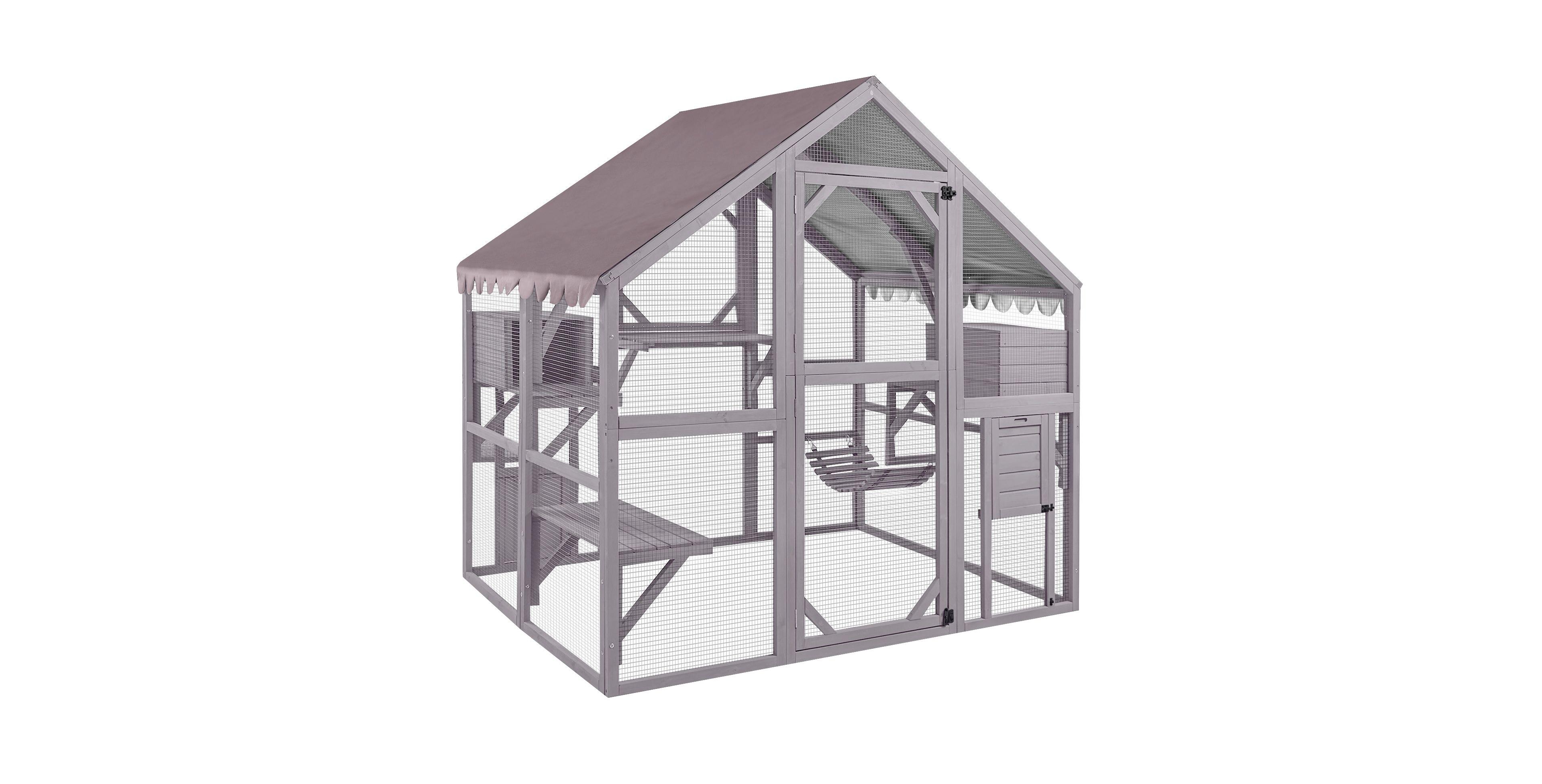 aivituvin Walk-in Large Cat Enclosure Outdoor Cat Run