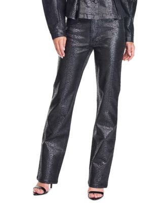 Women's Briar High-Rise Straight-Leg Snake-Print Jeans