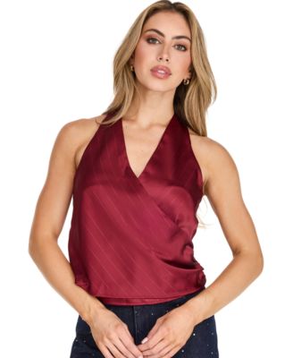 Women's Vivienne V-Neck Striped-Satin Tank