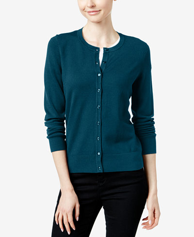 Charter Club Crew-Neck Cardigan, Only at Macy's