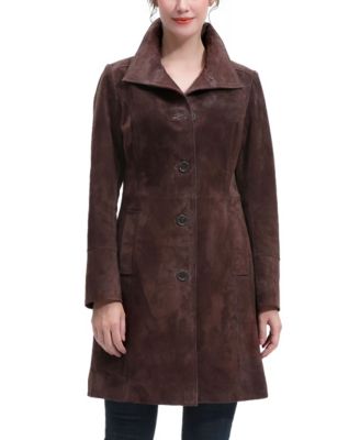 Women's Kira Suede Leather A-Line Coat