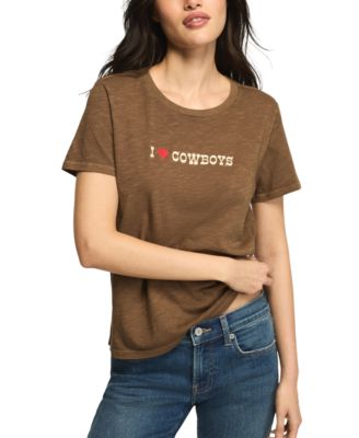 Women's I Heart Cowboys Classic Crewneck Graphic Western T-Shirt