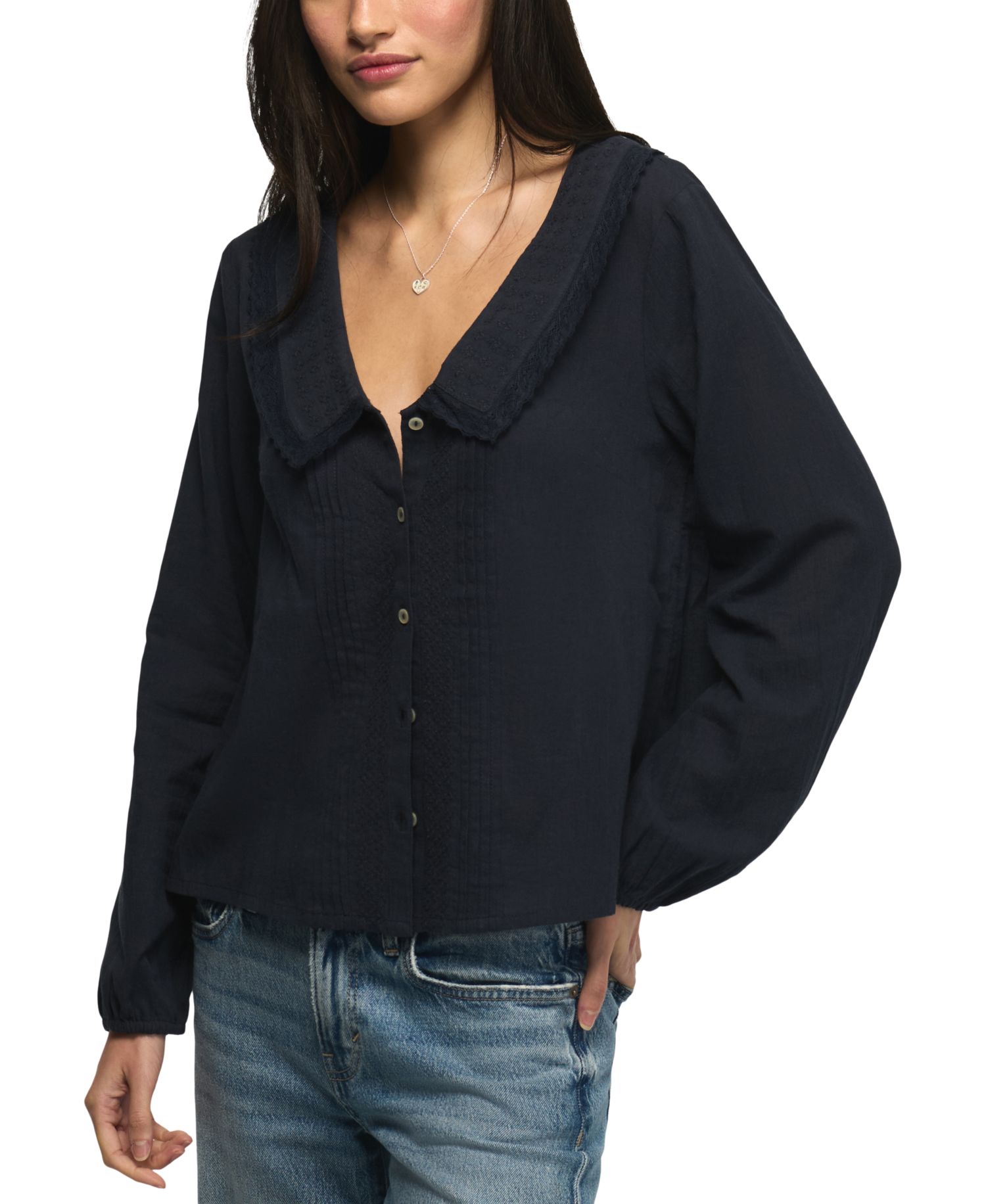 Women's Long-Sleeve Peter Pan Collar Blouse