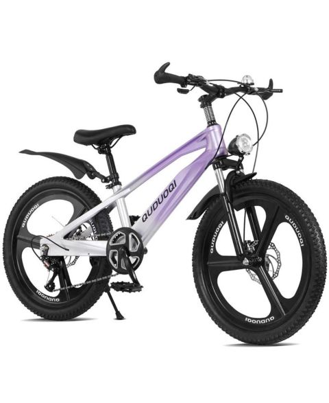 Детская игрушка YOBTOP 20-Inch Magnesium Alloy 7-Speed Kids' Mountain Bike, 8–12 лет, цвет: Фиолетовый