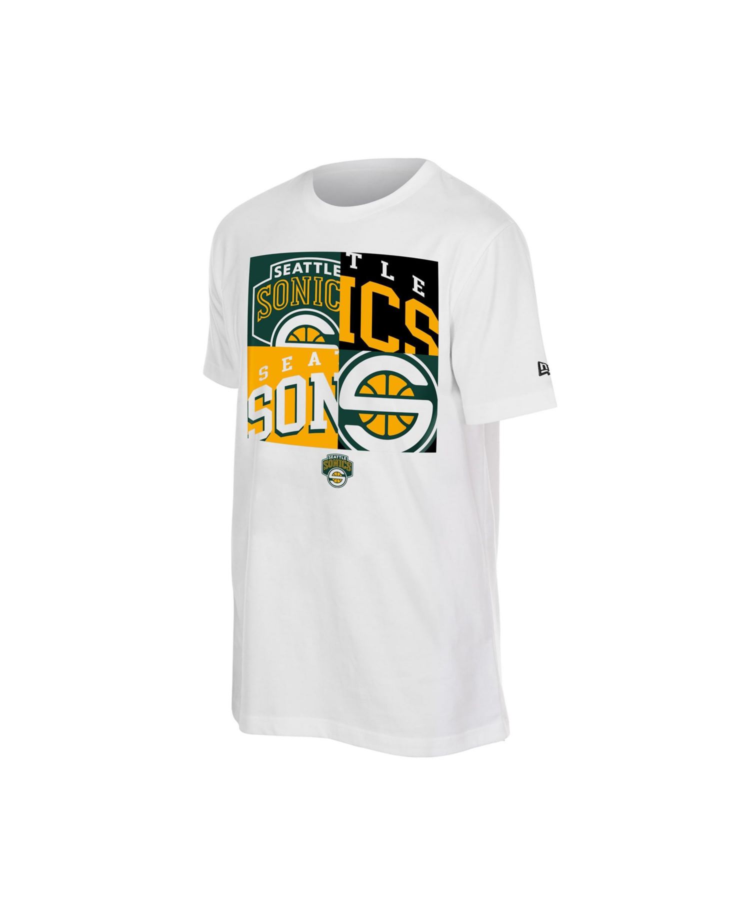 Men's White Seattle SuperSonics Block Logo T-Shirt