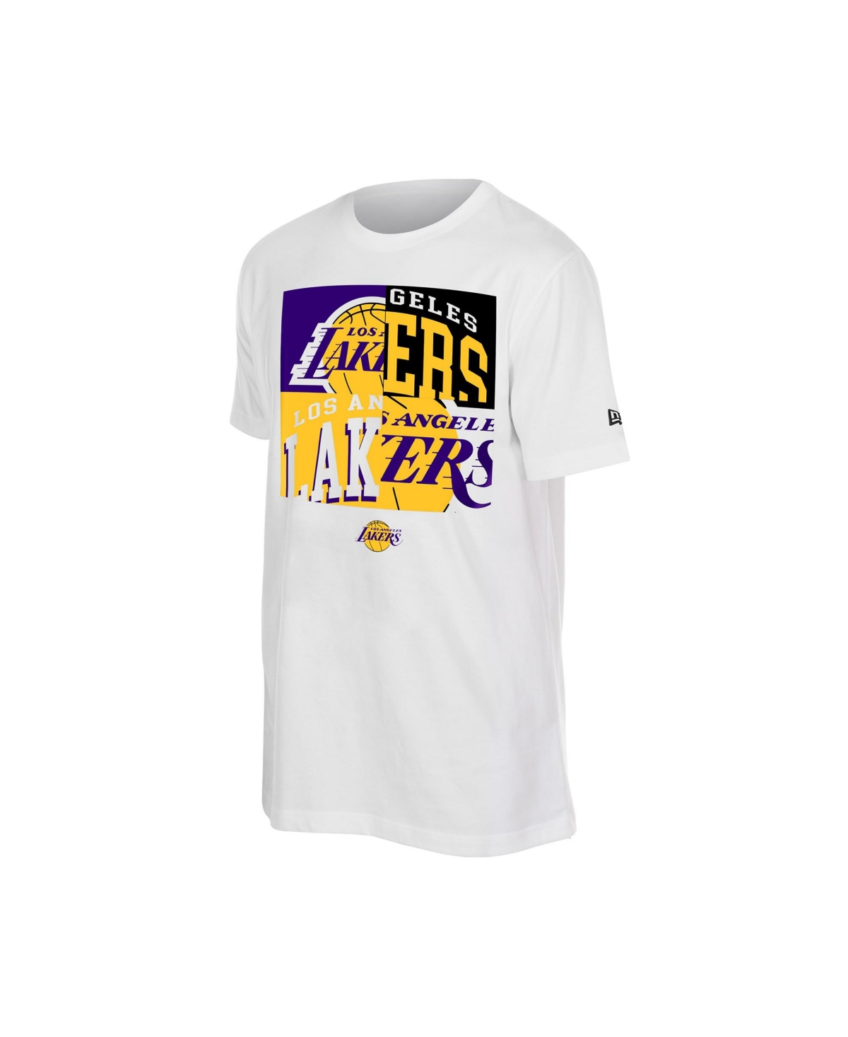 Men's New Era White Los Angeles Lakers Block Logo T-Shirt - White