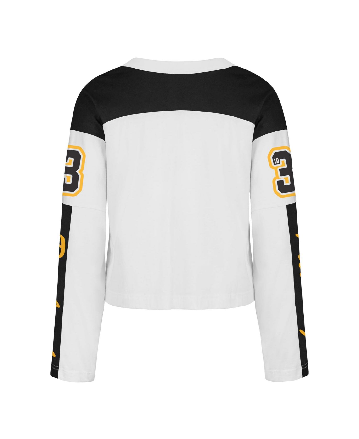 Women's '47 White Pittsburgh Steelers Exclamation Metro V-Neck Long Sleeve Jersey T-Shirt