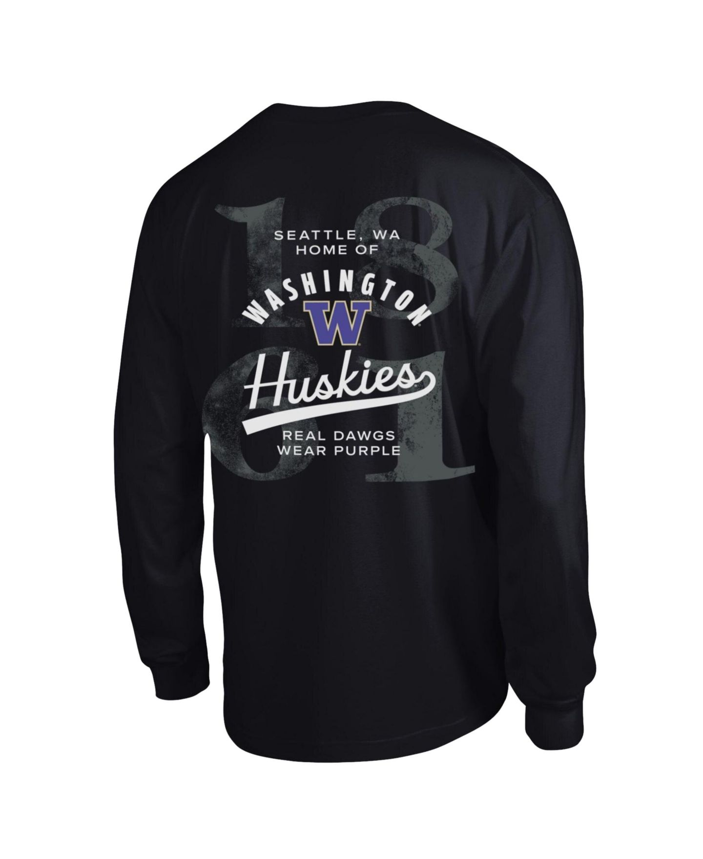 Мужская футболка Champion Black Washington Huskies Laminated All-Star Long Sleeve — фото 2