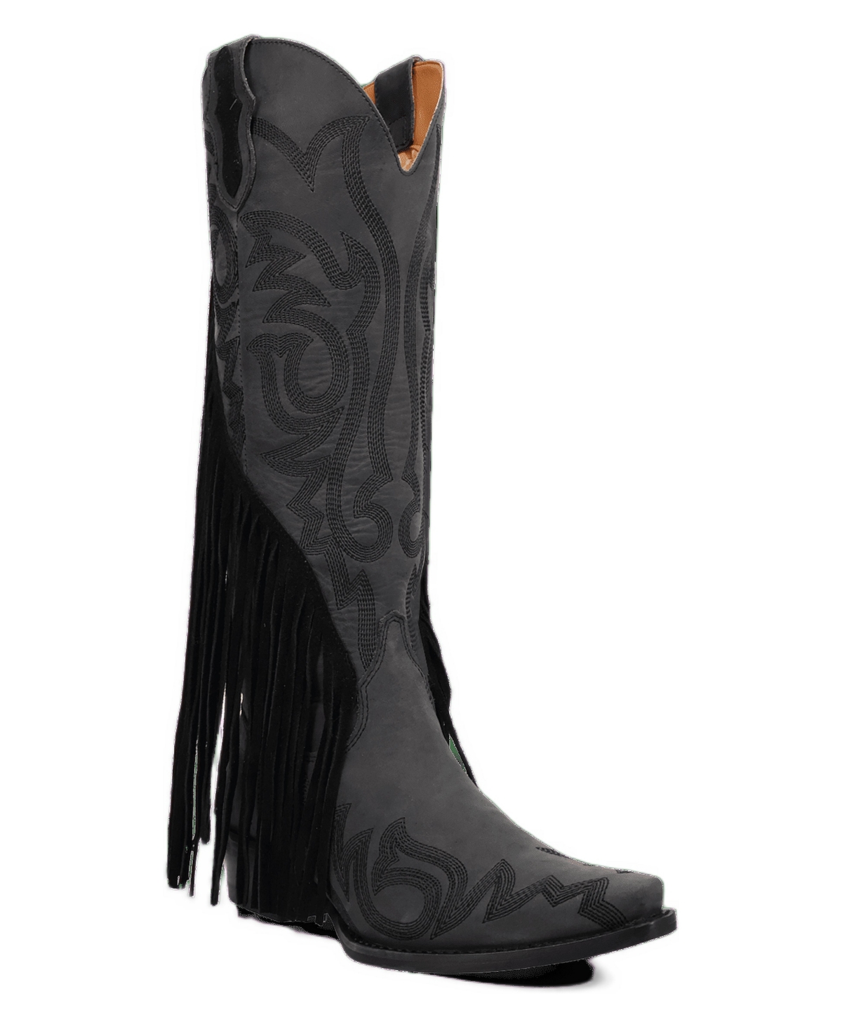 Dingo Women's Walk West Cowboy & Western Square-Toe Knee-High Leather Boots - Black