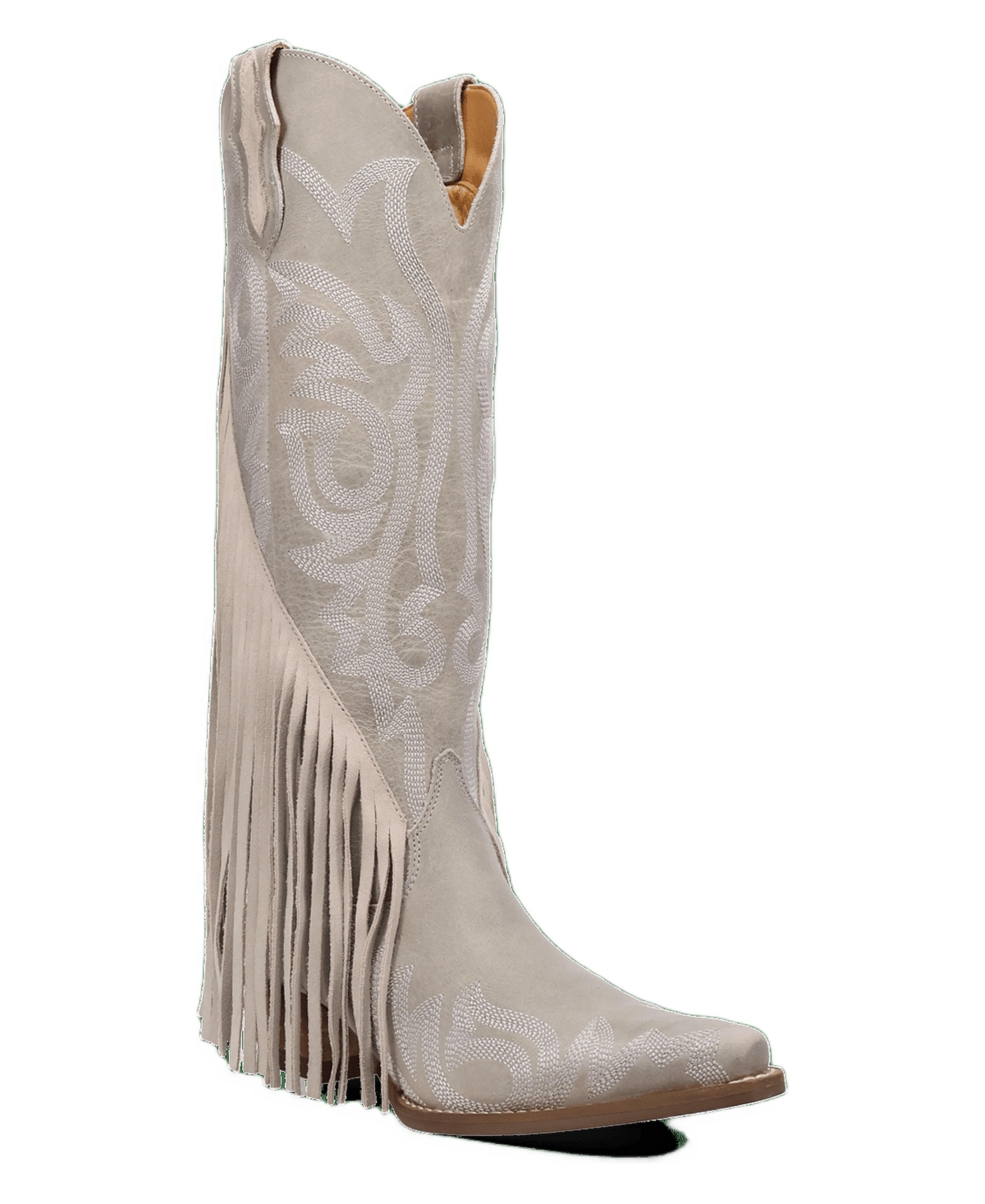 Dingo Women's Walk West Cowboy & Western Square-Toe Knee-High Leather Boots - White