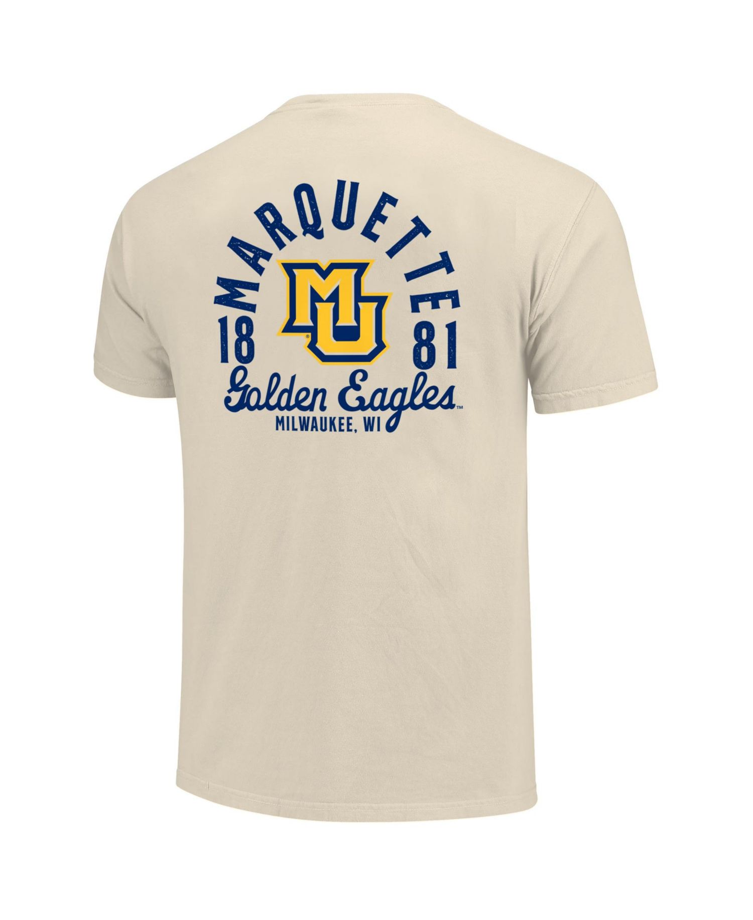 Men's Cream Marquette Golden Eagles Comfort Colors Mascot Overlay T-Shirt