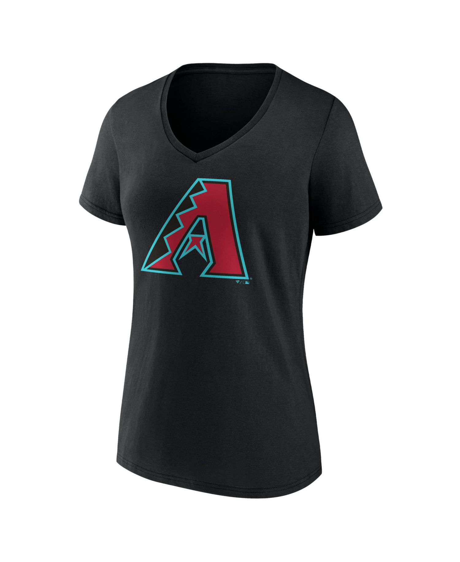 Women's Black Arizona Diamondbacks Official Logo Athletic V-Neck T-Shirt