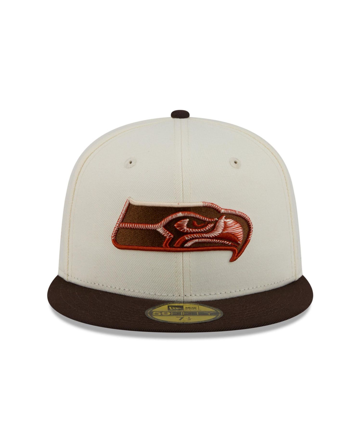 Men's Cream/Brown Seattle Seahawks Pumpkin Spice 59FIFTY Fitted Hat