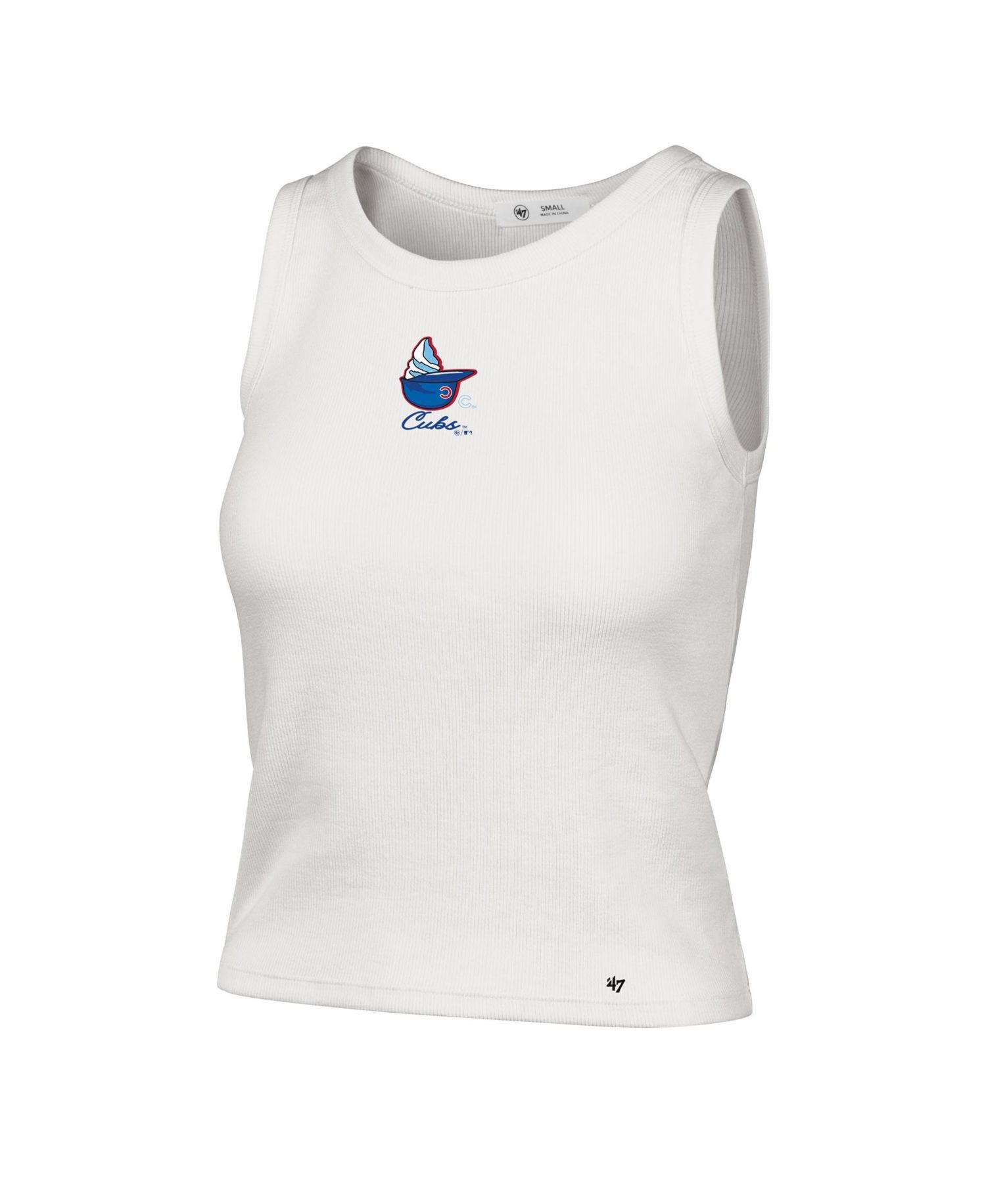 Women's '47 Cream Chicago Cubs Single Swirl Ribbed Baby Tank Top