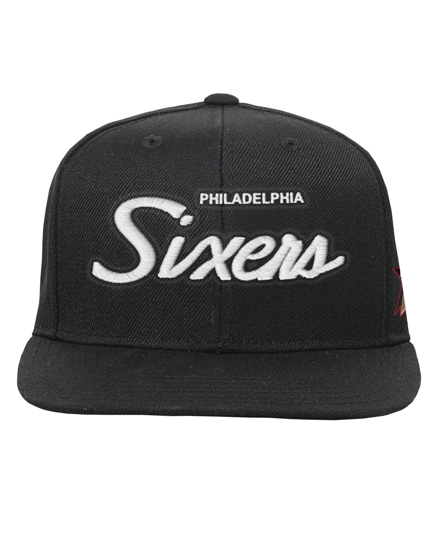 Big Boys and Girls Black Philadelphia 76ers Head Coach Flat Brim Snapback Hat