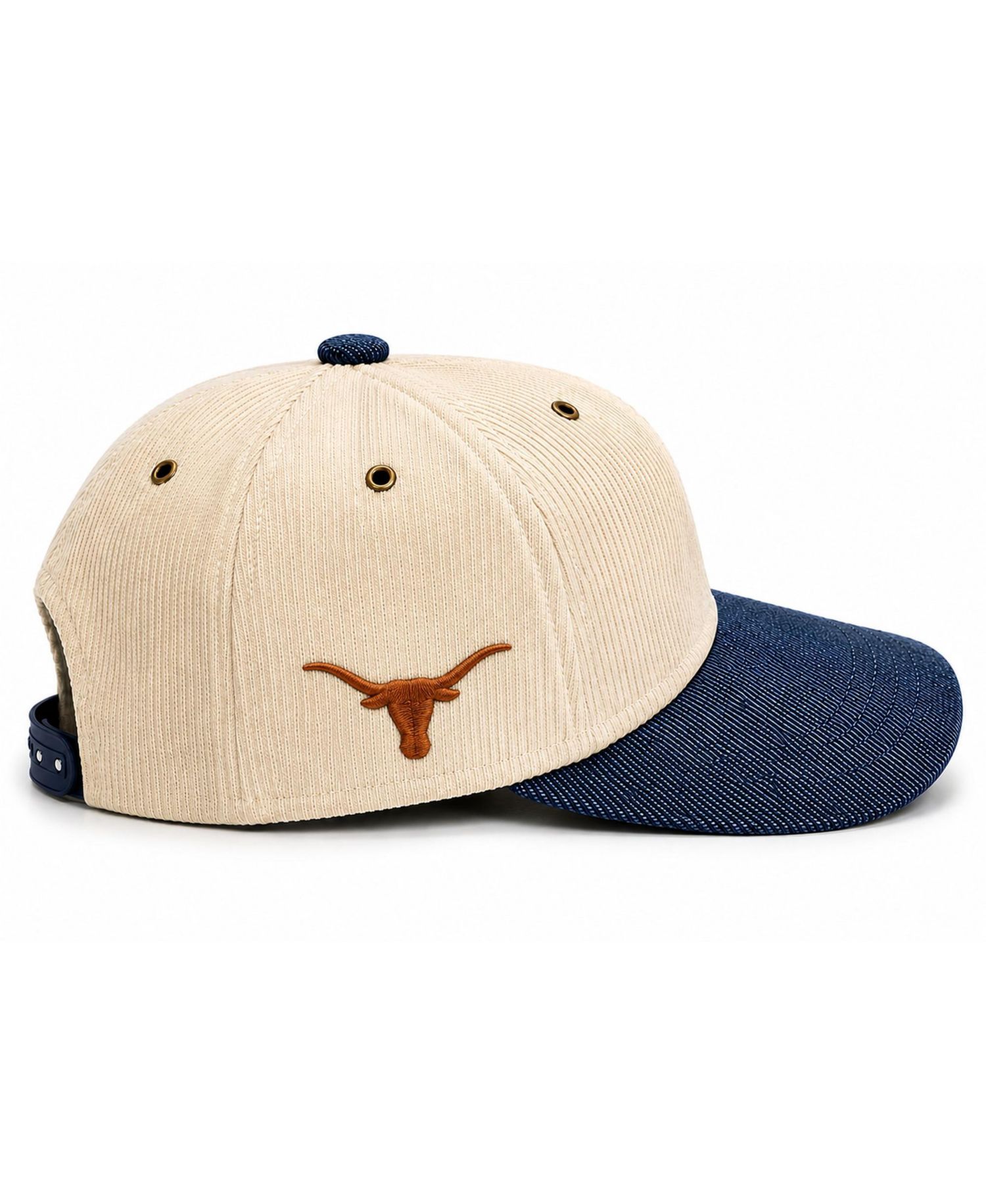 Men's and Women's x Wrangler Cream/Blue Texas Longhorns Corduroy Denim Adjustable Hat