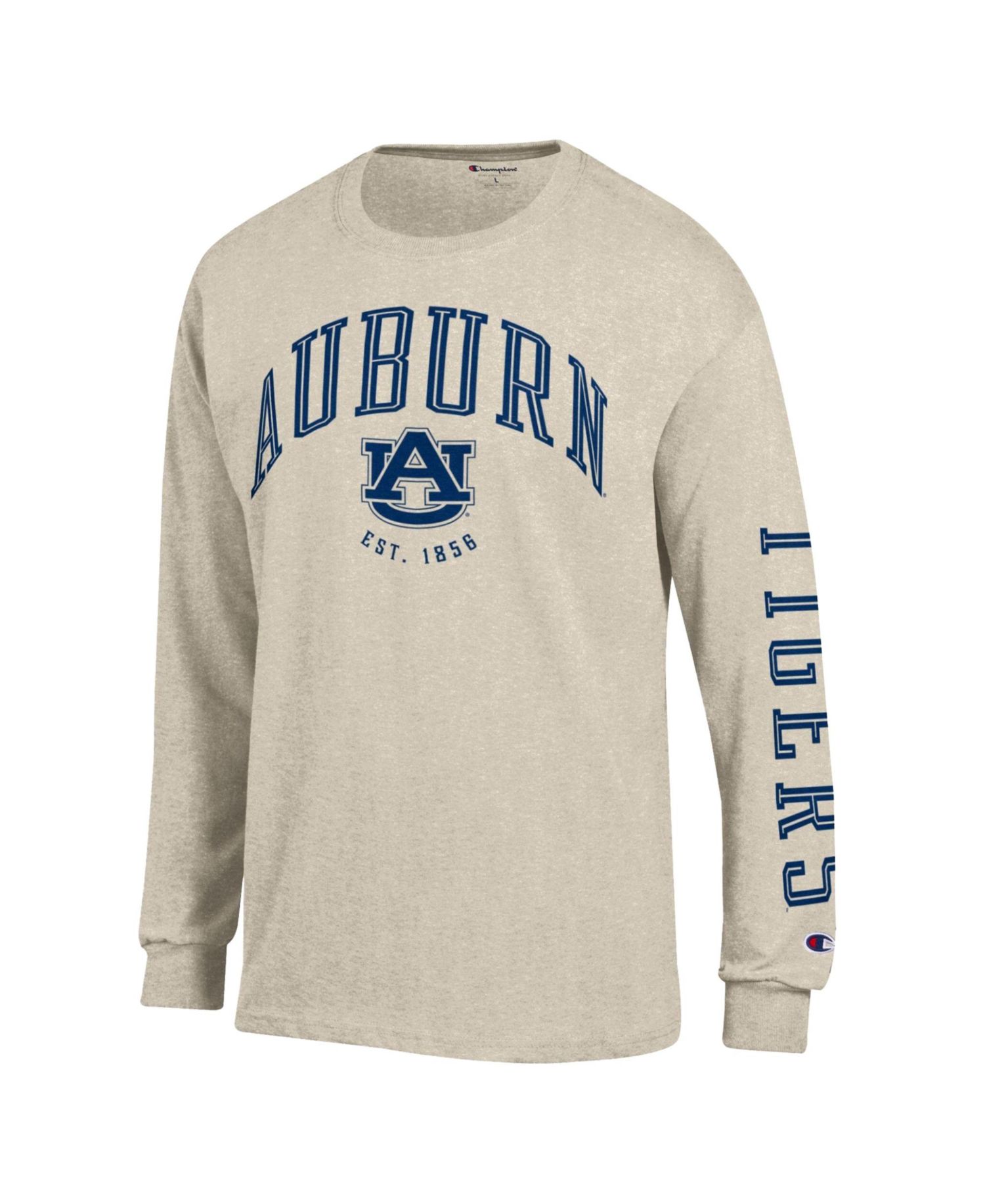 Men's Heather Oatmeal Auburn Tigers Neutral Arch Long-Sleeve T-Shirt