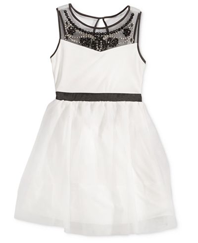 Crystal Doll Embellished Illusion Special Occasion Dress, Girls (7-16)