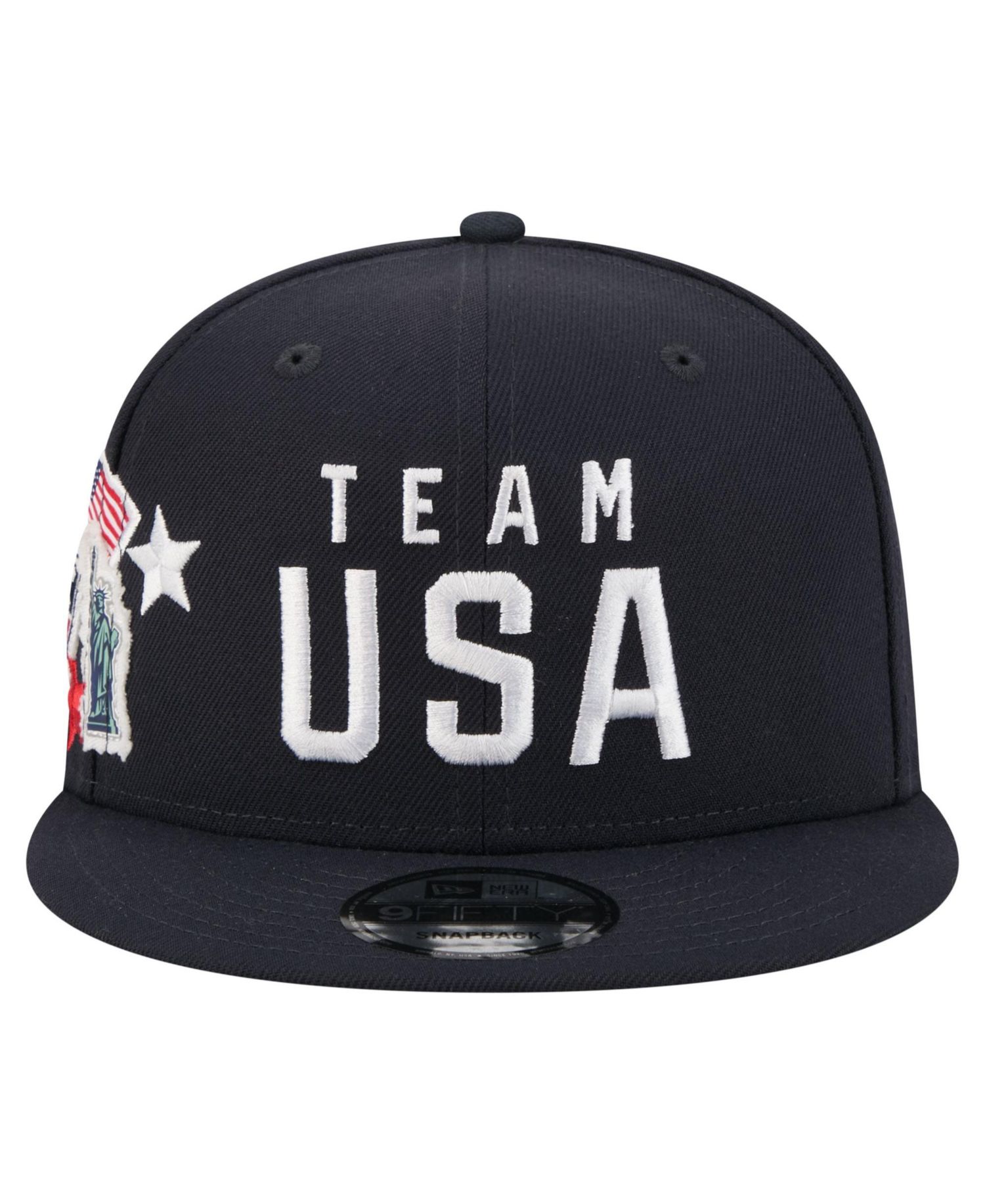 Men's and Women's Navy Team USA Country Patch 9FIFTY Snapback Hat