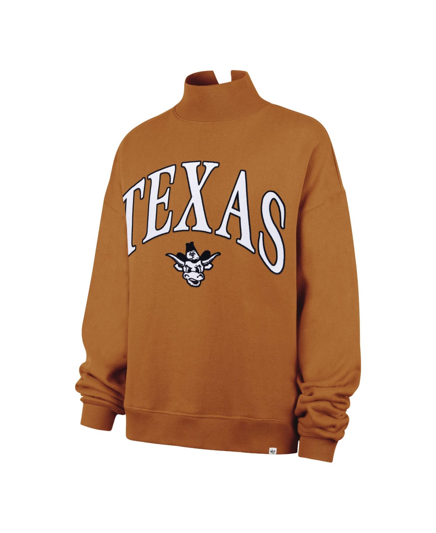 Women's '47 Texas Orange Texas Longhorns Mock Neck Sweatshirt