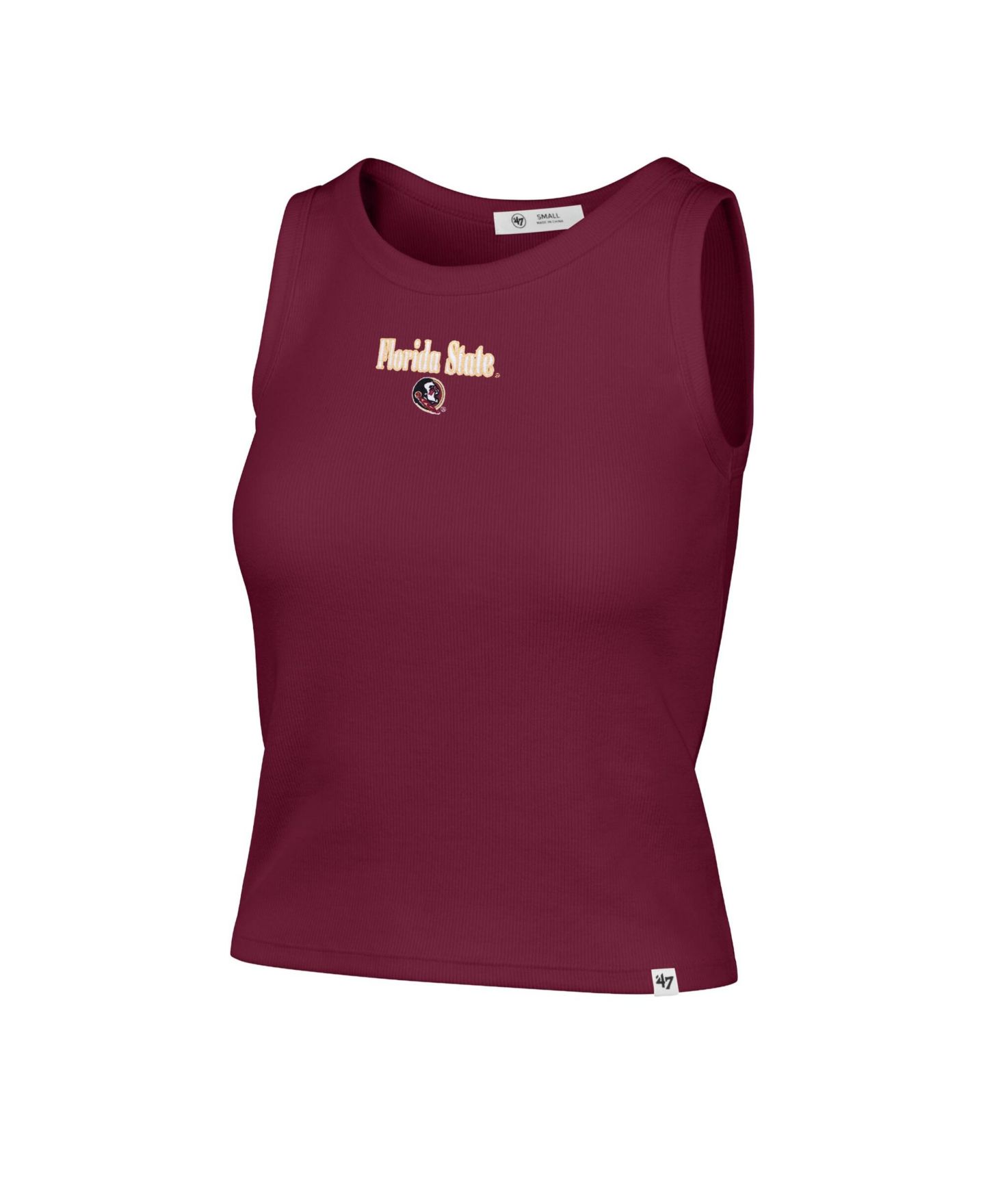 Женский топ '47 Brand Garnet Florida State Seminoles Straight Cut Baby Rib — фото 3