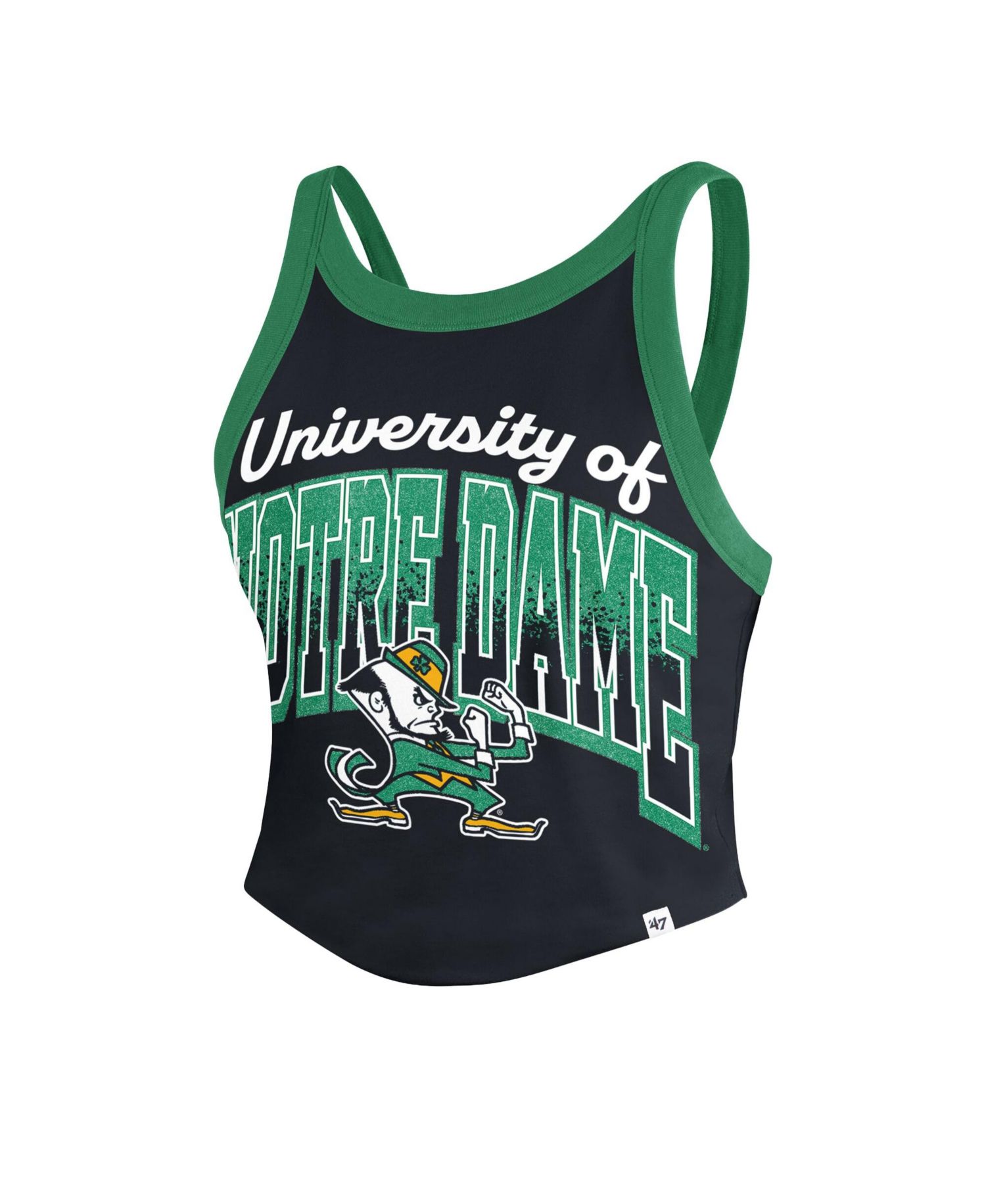 Women's '47 Navy Notre Dame Fighting Irish Shimmer Shadow Sporty Tank Top
